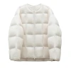 Down jacket, puff pastry, soft round-neck bread jacket, down jacket, new short Korean-style loose and fashionable coat for women in winter details Picture